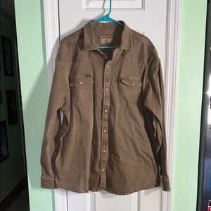Poncho Brown Long Sleeve Pearl Snap Western Button-Up Shirt Size XXL
